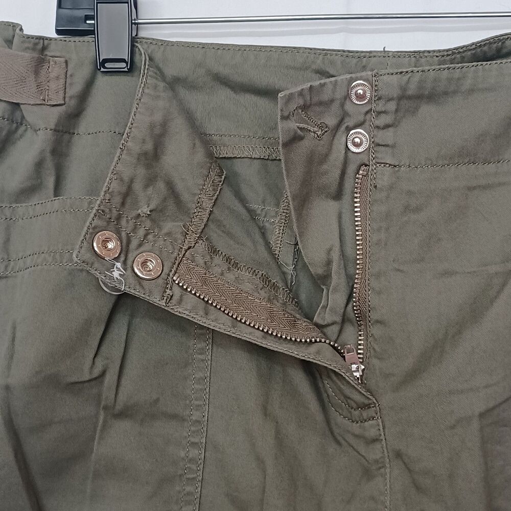 Jones New York Signature Women’s 12 Green Cargo Straight‑Leg Twill Cotton Pants - Picture 7 of 14